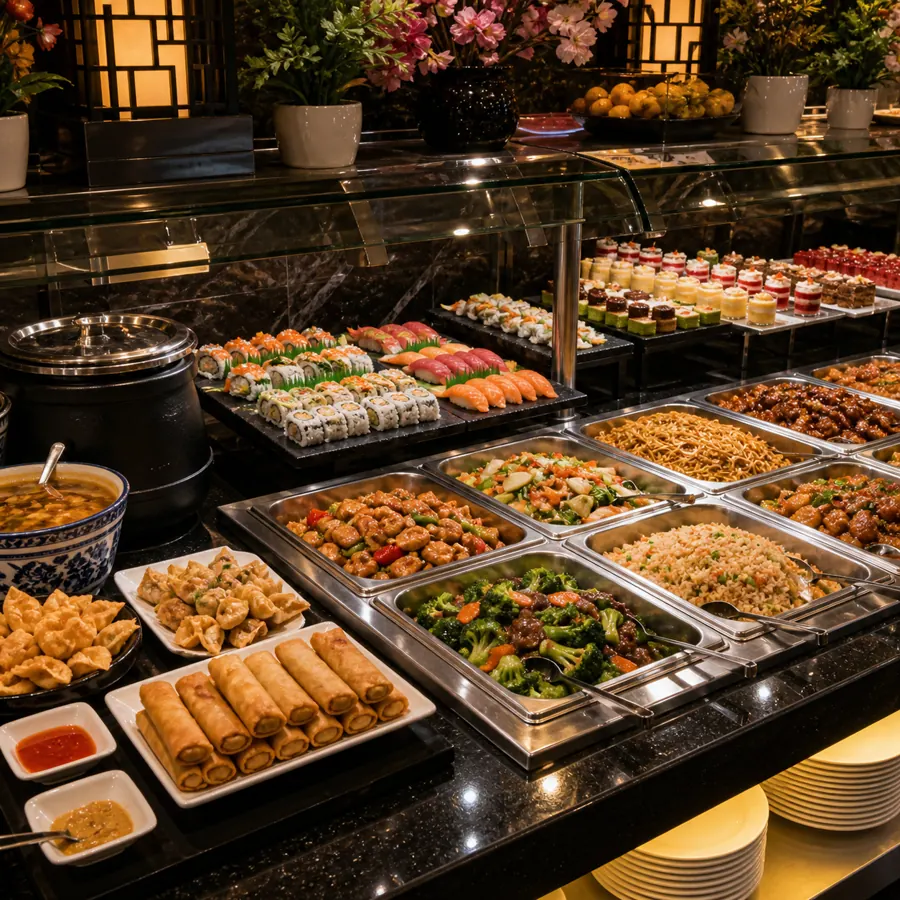 Plat chinois du buffet